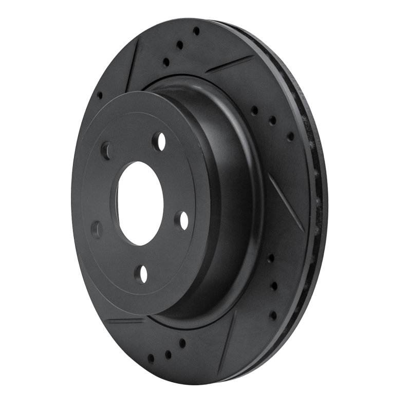 Chevrolet Cobalt Brake Rotor (1) - Rear Left - R1 Concepts - Drilled & Slotted - Black - `08-`10